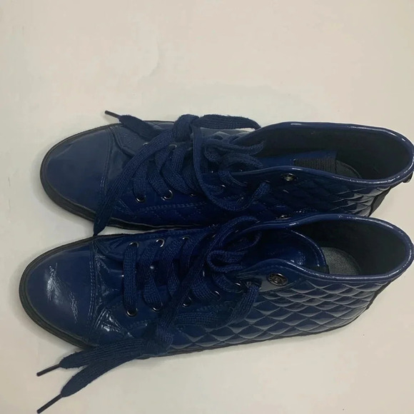 GEOX Quilted Hi Top Sneakers Cobalt Blue Size 9 Waterproof - Picture 13 of 14